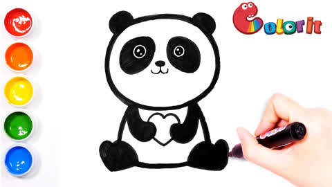 一颗红心向祖国——3分钟学会国宝熊猫简笔画