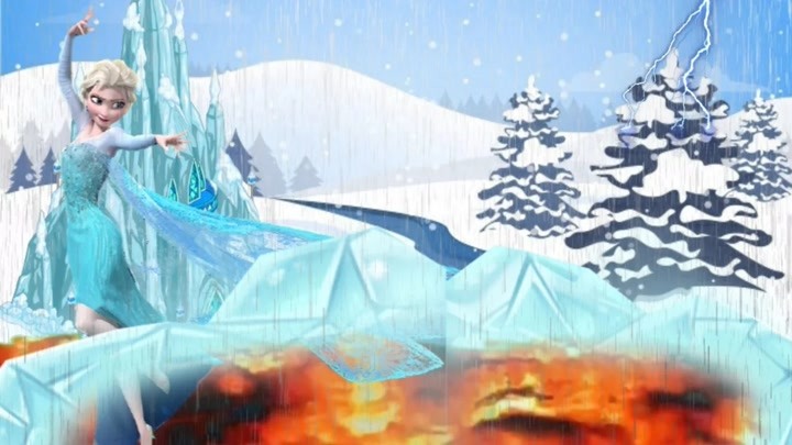 冰雪奇缘：赤焰兽进攻阿伦黛尔，艾莎使用冰系魔法