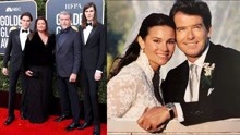 最帅007布鲁斯南全家亮相金球奖，妻子略显富态，儿子高颜值
