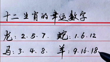 十二生肖的幸運數字