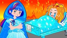 趣味卡通故事：冰雪奇缘公主被困在熔岩中，有趣的魔法时刻！