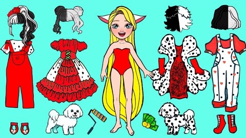 纸娃娃动画长发公主带小狗狗参加创意服装设计大赛能否夺冠
