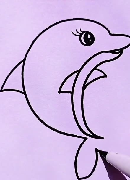 画可爱的小海豚图片