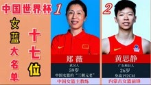 2022年中国女篮世界杯集训大名单，郑薇任主教练，李梦杨舒予领衔