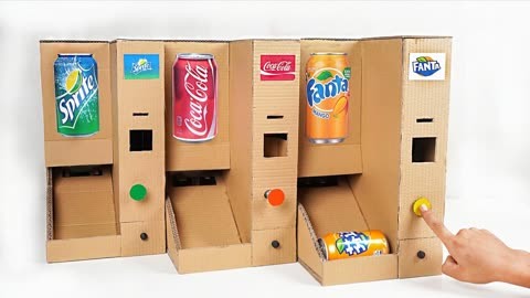 【手工制作】如何用纸壳制作饮料自动售货机