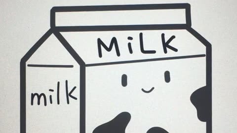 可爱简笔画教程大全,跟我画牛奶,零基础学画画
