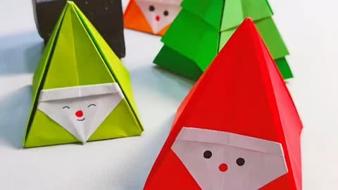 圣诞老人折纸立体教程图片