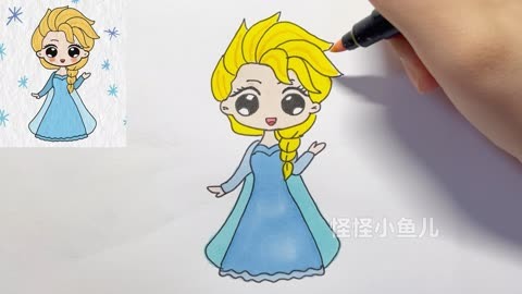 女王简笔画 艾莎图片